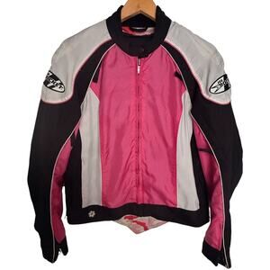 Joe Rocket Rocket Girl Women's L Pink Motorcycle Jacket Full Armor Vented